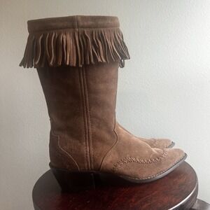 Crush Boots‎ By Durango Women's 7.5 Suede Leather Fringe Festival
